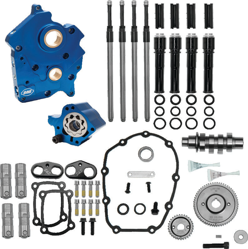 S&S Cycle 2017+ M8 Models Gear Drive 475G Cam Chest Kit w/ Black Pushrod Tubes - Oil Cooled