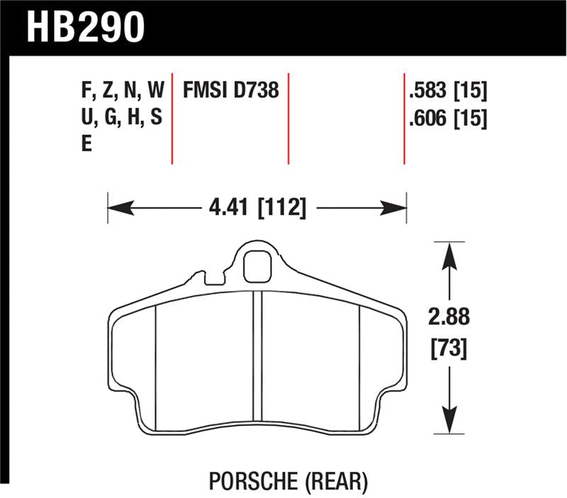 Hawk 98-08 Porsche 911 Carrera 2 / 07-08 Boxster S / 06-08 Cayman S Rear DTC-60 Race Brake Pads