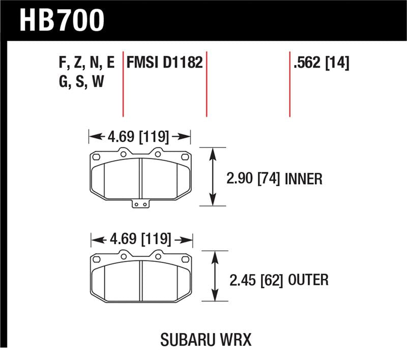 Hawk 06-07 Subaru Impreza WRX HP Plus Front Street Brake Pads
