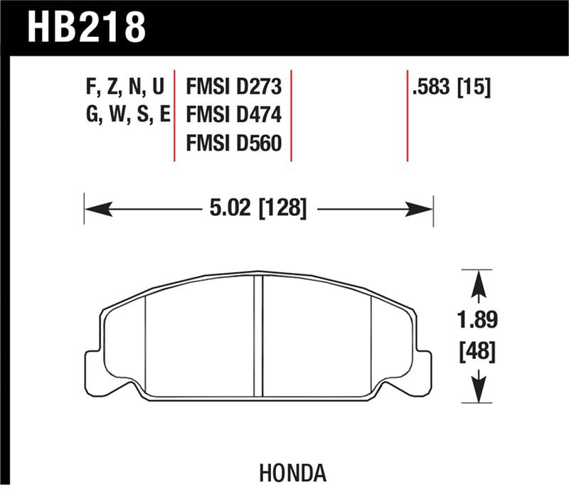 Hawk 88-89 Civic Si / 92-00 Civic CX / 88-00 DX / 98-00 GX HP Plus Street Front Brake Pads