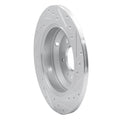 R1 18-23 Genesis G70 Rear Left Drilled & Slotted Silver Brake Rotor