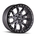 Dirty Life 9303 DT-1 17x9/5x127 BP/-12mm Offset/78.1mm Hub Matte Gunmetal Wheel - Simulated Rashring