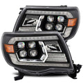 AlphaRex 05-11 Toyota Tacoma NOVA LED Projector Headlights Plank Style Black w/Activ Light/DRL