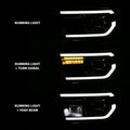 ANZO 2007-2014 Toyota Tundra Projector Light Bar H.L Black Amber(Led High Beam) (Halogen Version)