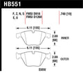 Hawk 07-09 BMW 335d/335i/335xi / 08-09 328i/M3 Performance Ceramic Street Front Brake Pads