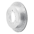 R1 17-21 Toyota Land Cruiser Rear Right Drilled & Slotted Silver Brake Rotor