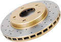 DBA 07-17 Jeep Wrangler Front Drilled & Slotted Street Series X-Gold Rotor