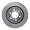 R1 07-21 Ford Expedition Front Left Drilled & Slotted Silver Brake Rotor