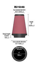 K&N Universal Clamp-On Air Filter 6in FLG / 7-1/2in B / 4-1/2in T / 9in H