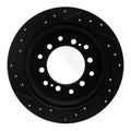 R1 10-24 Lexus GX460 Rear Right Drilled & Slotted Black Brake Rotor
