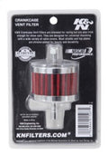 K&N Steel Base Crankcase Vent Filter 3/8in OD Tube 2in OD 1-1/2in Height