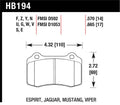 Hawk 2005-2005 Volvo S40 I HPS 5.0 Rear Brake Pads