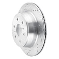 R1 07-20 Cadillac Escalade EXT Rear Left Drilled & Slotted Silver Brake Rotor