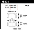 Hawk 06-07 WRX / 89-96 Nissan 300ZX / 89-93 Skyline GT-R HP+ Street Front Brake Pads