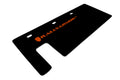 Rally Armor 15-24 Polaris Slingshot Rear Swingarm Black UR Mud Flap w/Orange Logo (MOQ 200 PCS)