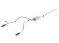Borla 14 Sierra 1500 C/B S-Type Exhaust/2.75in Into Dual 2.25in Out 4in Split Rear Exit-Black Chrome