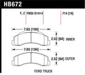Hawk 10-11 Ford Expedition/F-150 SVT Raptor / 10-11 F-150 Performance Ceramic Front Street Brake Pad