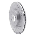 R1 06-15 Honda Civic Si Front Right Drilled & Slotted Silver Brake Rotor