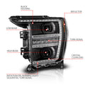 ANZO 21-23 Ford F150 LED Projector Headlight w/Switchback+Sequential - Black (Driver Side Only)