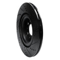 R1 2017-2025 Alfa Romeo Stelvio Rear Left Drilled & Slotted Black Brake Rotor