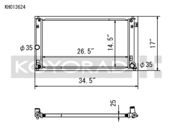 Koyo 2019 Toyota Corolla Hatchback 6MT and CVT (E210 Chassis) All Aluminum Radiator