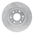 R1 05-19 Chevrolet Silverado 1500 Front Left Drilled & Slotted Silver Brake Rotor