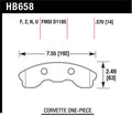Hawk 2010-2013 Chevy Corvette Grand Sport (One-Piece Pads) High Perf. Street 5.0 Front Brake Pads