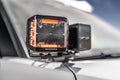 Go Rhino Xplor Blackout Combo Series Cube Sideline LED Spot Lights w/ Amber 4x3 - Blk (Pair)