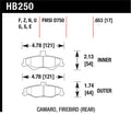 Hawk 98-02 Chevrolet Camaro 5.7L/3.8L / 98-02 Pontiac Firebird 5.7L/3.8L HPS Street Rear Brake Pads
