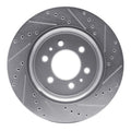 R1 07-21 Ford Expedition Front Left Drilled & Slotted Silver Brake Rotor
