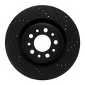R1 2017-2025 Alfa Romeo Stelvio Rear Right Drilled & Slotted Black Brake Rotor