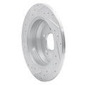 R1 18-23 Genesis G70 Rear Right Drilled & Slotted Silver Brake Rotor