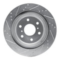 DFC 07-20 Cadillac Escalade Rear Right Drilled & Slotted Silver Brake Rotor