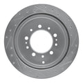 R1 17-21 Toyota Land Cruiser Rear Left Drilled & Slotted Silver Brake Rotor