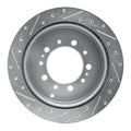 R1 17-21 Toyota Land Cruiser Rear Right Drilled & Slotted Silver Brake Rotor