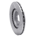 R1 2017-2025 Alfa Romeo Stelvio Front Left Drilled & Slotted Silver Brake Rotor