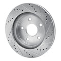 R1 02-24 Dodge Ram 1500 Front Left Drilled & Slotted Silver Brake Rotor