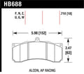Hawk AP Racing/Alcon Performance Ceramic Racing Front Brake Pads w/0.710in Thickness