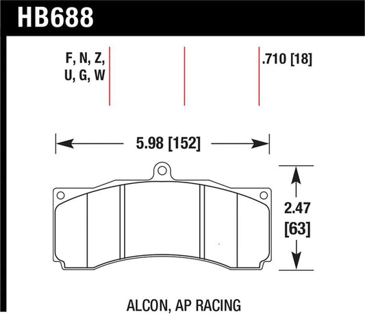 Hawk AP Racing / Stoptech / Alcon DTC-60 Race Brake Pads