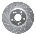 R1 06-15 Honda Civic Si Front Left Drilled & Slotted Silver Brake Rotor