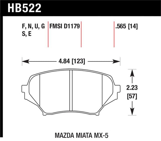 Hawk HP 06-10 Mazda Miata Mx-5 HP+ Street Front Brake Pads