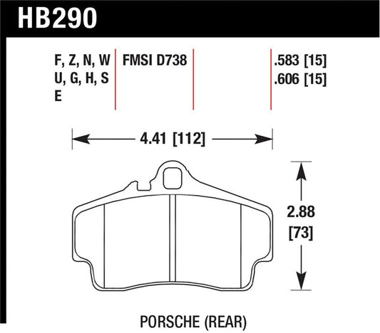 Hawk 98-08 Porsche 911 Carrera 2 / 07-08 Boxster S / 06-08 Cayman S Rear DTC-60 Race Brake Pads