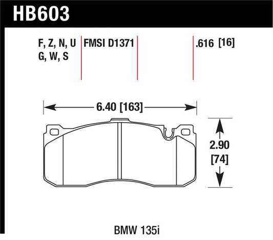 Hawk BMW 135i DTC-60 Race Front Brake Pads