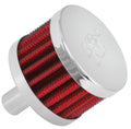 K&N Steel Base Chrome Top Crankcase Vent Filter 1/2in. Vent / 2in. OD / 1-1/2in. Height