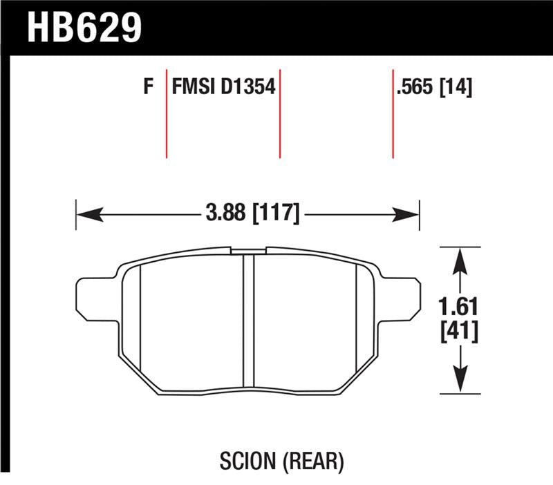 Hawk 08-11 Scion xB / 09-10 Toyota Corolla / 09-10 Matrix / 10 Prius HPS Street Rear Brake Pads