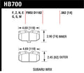 Hawk 06-07 Subaru Impreza WRX HP Plus Front Street Brake Pads