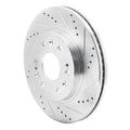 R1 05-19 Chevrolet Silverado 1500 Front Right Drilled & Slotted Silver Brake Rotor