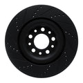 R1 2017-2025 Alfa Romeo Stelvio Rear Right Drilled & Slotted Black Brake Rotor
