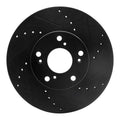 R1 06-15 Honda Civic Front Right Drilled & Slotted Black Brake Rotor