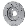R1 06-15 Honda Civic Si Front Left Drilled & Slotted Silver Brake Rotor